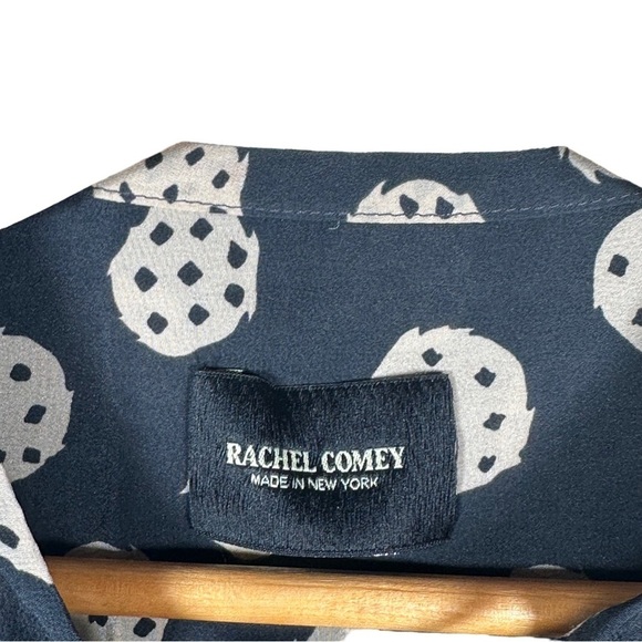 RACHEL COMEY 100% Silk Printed Ruffled Blouse - Picture 8 of 9